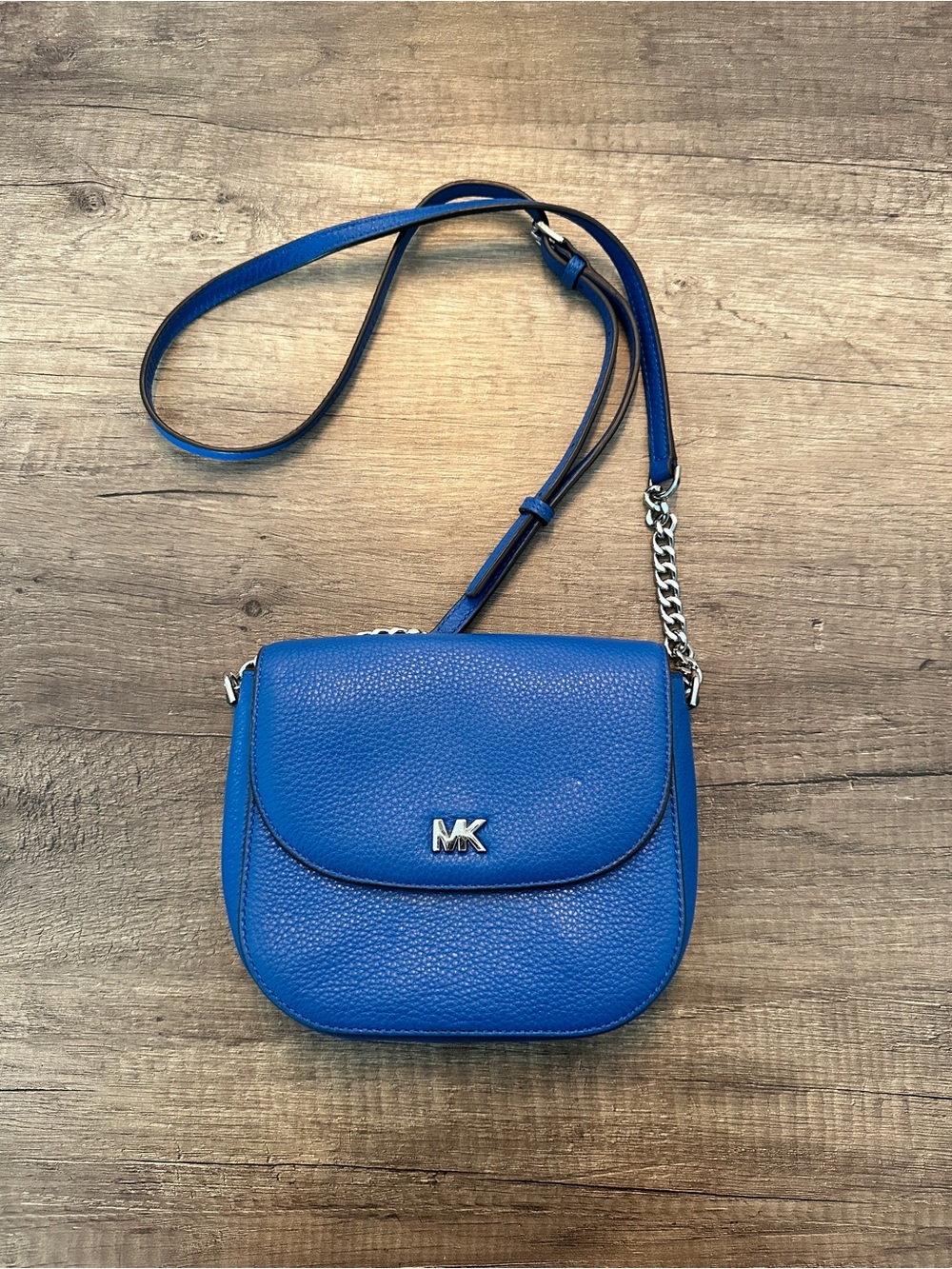 Michael Kors Blue Leather Crossbody Bag